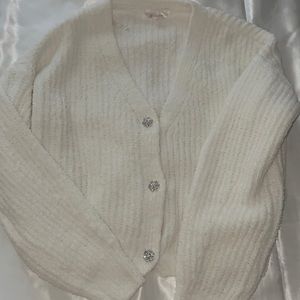 white cardigan